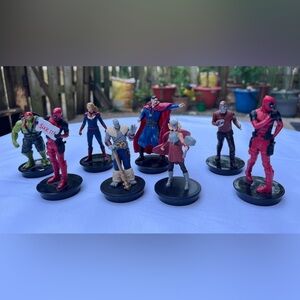 Marvel Action Figures Set - Red, Blue, Gray
